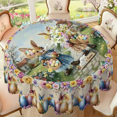 36 buc/set față de masă vintage de Paște fericit, ou de iepuraș de Paște și design rustic, decor de masă de primăvară și vară, cadou de Paște, ideal pentru petrecere de Paște în interior și exterior/de Paște și decorare interioară, decorațiuni de Paște, decor rustic