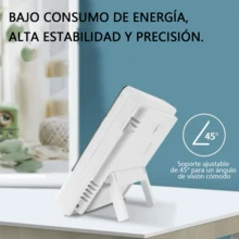 Termómetro Higrometro Digital Interior y Exterior + Medidor Temperatura y Humedad con Sonda + Reloj Despertador Fecha Integrado + Pantalla Grande LCD Fácil Lectura + Montaje en Mesa o Pared + Sensor Externo Cable 1.5m + Para Casa/Cuarto Bebé/Invernadero/Acuario/Refrigerador + Memoria Máximo Mínimo + Termohigrómetro Ambiente Hogar Oficina + Diseño Compacto 9.2cm Blanco Azul + Indicador Comfort Zone + Alimentación 1 Pila AAA + Termómetro Digital para Habitación + Control Humedad y Temperatura + Ideal Dormitorio Cocina Garaje - Azul y blanco - Ver 5