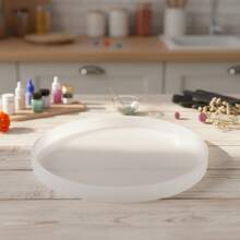 Round Tray Handmade Mirror Makeup Organizer Silicone Mold, Suitable For DIY Resin Crafting Hobbyists - White - View 4