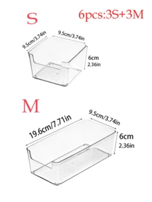2/6/9pcs Combination Drawer Desktop Makeup Storage Box, Transparent Plastic Drawer Organizer, Versatile, Transparent Vanity Organizer, Elegant Storage Box, Desk Drawer Divider Organizer For Cosmetics, Jewelry, Makeup Storage. For Kitchen, Bedroom, Bathroom, Office, Storage. - Clear - View 10