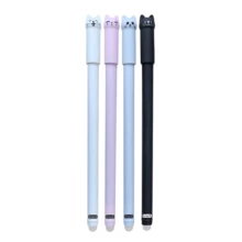 4pcs Cat Erasable Gel Pens, 0.5mm Magic Ink, Blue & Black Pen Set With Eraser, Creative Student Stationery - Sets - View 9
