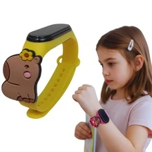 Cute Digital Capybara Children's Watch, Waterproof, For Girls - Green - View 5