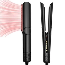 UKLISS 二合一负离子吹风机/直发器，高速气流+快速加热+3档温度设置+液晶显示屏+自动关机，适合所有发质，节日送礼佳品（灰金色/黑玫瑰金） - 查看 2