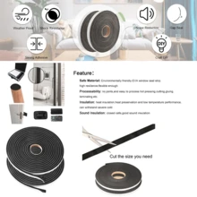 1roll/2rolls Seal Foam Tape,High Density Foam Seal Tape, 0.79/1.18/1.58 Inch W X 0.197 Inch T Weather Stripping For Door And Window,High Density Single Sided Closed Cell Door Insulation Weather Strip - Black and White - View 7