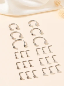 2-8pcs Nose Rings Studs Titanium Alloy Nose Studs, G23 Septum Piercing Nose Ring For Women Men, L Shaped Nose Studs 18G/20G Nose Piercing Jewelry, Septum Rings 2mm 2.5mm 3mm CZ Nose Ring Hoop Piercing Body Jewelry
