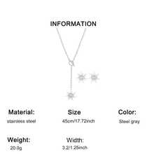 Stainless Steel Sunflower Jewelry Set Warm Gold Star Details Y-Shaped Hot Girl Version Music Festival/Street Shooting Scene Retro Niche Design Does Not Bump Accessories.