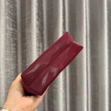 Women's Red Glossy PU Makeup Bag With GUCCI Beauty Logo Large Capacity Cosmetic Pouch Travel Toiletry Organizer For Daily Use - Burgundy - View 6