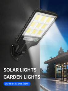 1pc High Power Solar Wall Light, All-Year-Round Bright Outdoor Waterproof Lighting Fixture, Suitable For Yard, Villa, Patio Illumination, Exterior Wall Decor, Providing Powerful Lighting Coverage For Various Scenarios And Stable Illumination Throughout The Year - Black - View 1