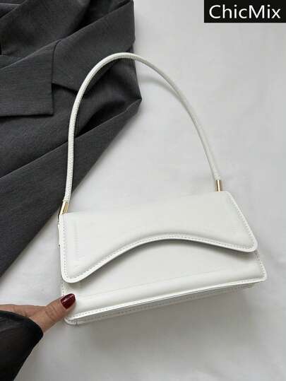 Fashionable Solid Color Vintage Simple And Elegant Shoulder Bag