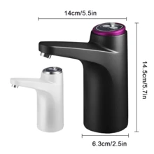 BombaDe AguaPara Garrafon,Bomba de agua, dispensador de agua portátil, bomba de agua eléctrica para barril, recargable en casa, dispensador de agua eléctrico, bomba para botella de agua recargable por USB, bomba de succión de agua inalámbrica, ideal para barbacoas, picnics, acampadas y uso doméstico. - Blanco - Ver 3