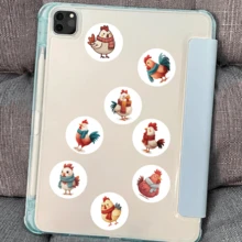 500pcs/Roll Cartoon Rooster Stickers, Assorted Designs, Ideal Small Gift, Happy Father's Day, 8-10 Patterns, Suitable For Gift Packaging, Cup Decoration, Stationery Decoration And More - Multicolor-b - View 3