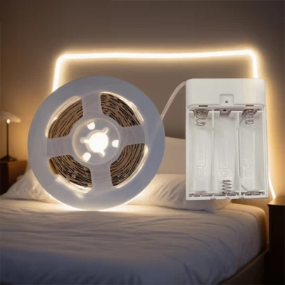 1pc COB LED Strip, Cabinet Lighting, USB/TV Box Two Power Supply Methods, Self-Adhesive Flexible Cutting Strip, 252 LED/M, Warm Light, Suitable For Bedroom, Cabinet Lighting, Bedroom Lighting, Bookshelf, TV Backlight, Game Room, Makeup Mirror