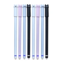 4pcs Cat Erasable Gel Pens, 0.5mm Magic Ink, Blue & Black Pen Set With Eraser, Creative Student Stationery - Sets - View 10