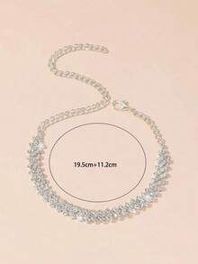 1pc Luxury Stainless Steel Anklet, Embellished Design, Suitable For Women's Daily Or Party Wear, Also Can Be Given As A Gift - Silver - View 5