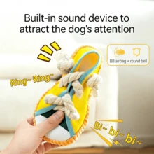 1 pieza Juguete para masticar de perro con forma de zapatilla deportiva, satisface todas las necesidades de juego con nudos de cuerda y pelota chillona - Hecho de tela Oxford duradera, adecuado para perros de 8 a 25 libras. - Multicolor - Ver 3