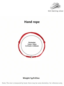一念幸运S925纯银转运珠碎银几两手链编织红绳手链女士手链适合情人节礼物送女生情人