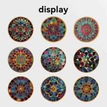 500pcs/Roll Mandala Art Pattern Stickers, Ideal Gift Choice. Happy New Year, 8-10 Assorted Designs, Size: 2.5 Cm / 1.0 Inch. Suitable For Decorating Small Gifts, Packaging Bags, Cups, Stationery And More - Multicolor-a - View 2