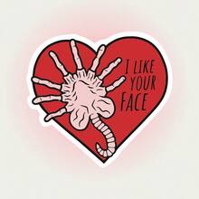Hình dán bọ ngoài hành tinh hôn mặt "Tôi thích khuôn mặt của bạn" - Chất liệu vinyl chống thấm nước, chống trầy xước, tự dính, hình hoạt hình với thiết kế hình trái tim vỡ ngực và xúc tu màu đỏ, thích hợp cho ô tô, xe máy, máy tính xách tay, túi xách, đàn guitar - Quà tặng cho người hâm mộ phim Alien - Nhiều màu - Xem 11