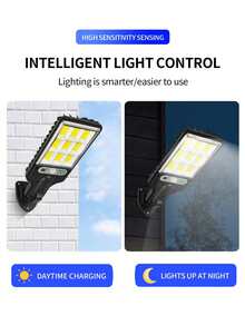 1pc High Power Solar Wall Light, All-Year-Round Bright Outdoor Waterproof Lighting Fixture, Suitable For Yard, Villa, Patio Illumination, Exterior Wall Decor, Providing Powerful Lighting Coverage For Various Scenarios And Stable Illumination Throughout The Year - Black - View 8