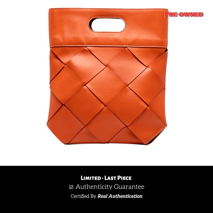 Authenticated Bottega Veneta PRE-OWNED Small French Calfskin Slip Tote Bag - 橘色 - 查看 1