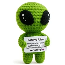 1件手工钩编桌面装饰品，可爱外星人科幻设计，生日、情人节、母亲节、父亲节礼物，送给同事、家人、妈妈、爸爸、姐妹、闺蜜，手工制品，传递正能量，鼓励，毕业典礼、节日、派对小礼物、纪念品 - 彩色 - 查看 15