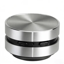 BOSSNEY Mini radio bocina bluetooth inalámbrico portátil con TWS y USB, IPX5 resistente al agua, luz LED, altavoces de conducción ósea - Plateado - Ver 3