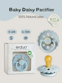 1pc Baby Flower Pacifier, Natural Soft Latex Nipple, Simulates Breastfeeding, Soothes 0-18 Months Infants, Breastfeeding Pacifier - Multicolor - View 13