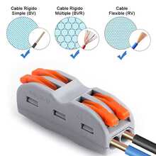 Vmingo 50pzs Conector Terminal Conexion Rapida Empalme Electrico Rápidos Palanca Clemas Electricas Conectores Empalme Rápido Cables Bornas Sin Tornillos Instalaciones Electricas Iluminación LED Caja Registro Cableado Doméstico Bricolaje eléctrico Electricista Sin Soldadura Lámparas - Naranja - Ver 4