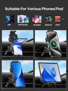 REMAX Sạc nhanh không dây 15W cho ô tô với chức năng mở rộng và xoay một chạm; Phù hợp với mọi loại điện thoại thông thường/điện thoại gập; Bộ sạc Type-C tương thích với Apple/Android; Phụ kiện cần thiết cho điện thoại gập; Đồ dùng cho ô tô; Phụ kiện ô tô khi đi du lịch - SD01 - Xem 8