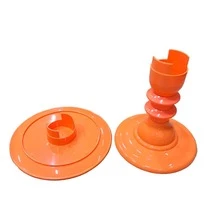 Mosaic Plate With Turned Base, 19.5 X 22 Cm, Decorative, ABS Plastic - Neon Orange - View 3