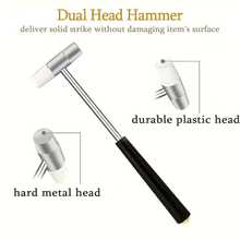 KLONKEE 1pc/3pcs Mini Dual-Head Jewelry Hammer, Suitable For Watch Repair, Woodworking, DIY, Jewelry Making And Leather Crafts, Durable Iron Alloy And Plastic Structure Small Craft Hammer - Black and White - View 3
