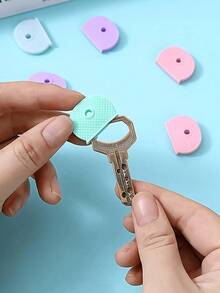 5pcs Pack Colorful Silicone Elastic Key Covers, Waterproof PVC Key Caps Identifiers, Random Colors