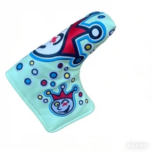 Joker Mallet 推杆套设计适用于高尔夫球头推杆头套，PU 皮革，带钩环扣和刺绣标志