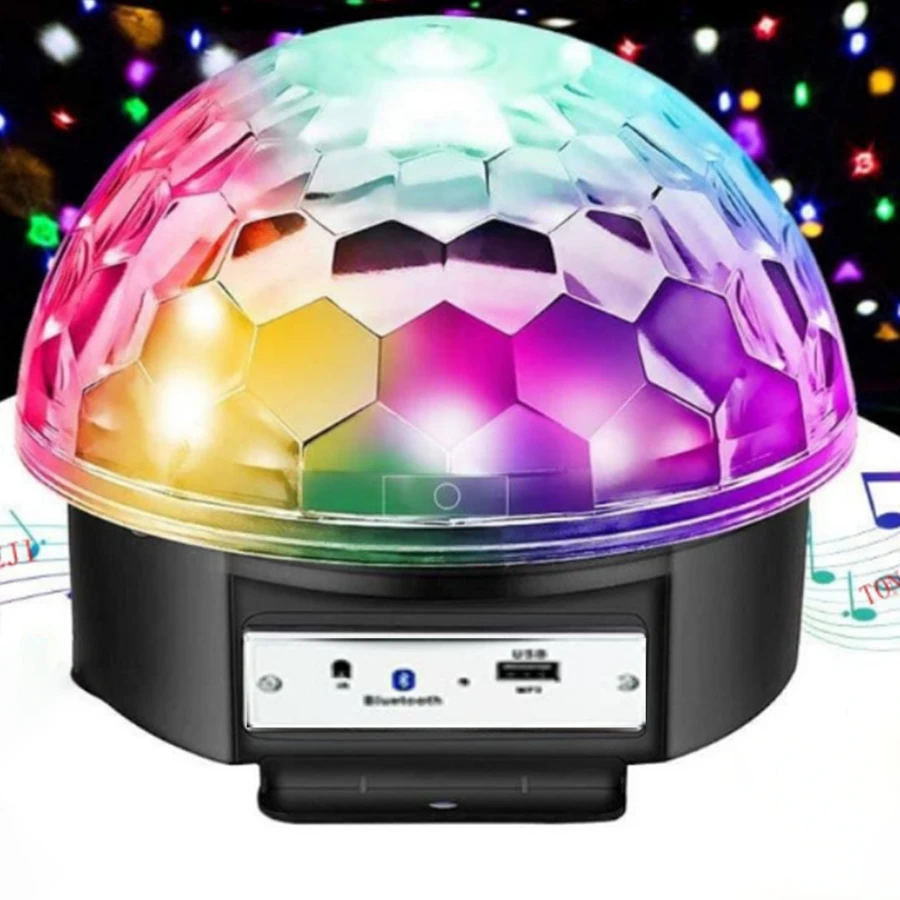 Bola de discoteca USB, bola de discoteca, proyector multifuncional de bola mágica de cristal para interiores, luz decorativa con forma de bola de discoteca, mini bola mágica de cristal, alimentación por USB, material ABS, construcción resistente y duradera, ligera y portátil, adecuada para fiestas, karaoke, coches y decoraciones de cumpleaños. - Negro - Ver 1