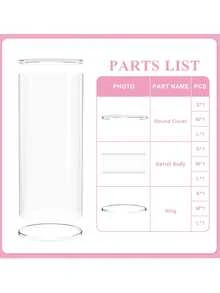 Cylinder Pedestal Stands For Party 3Pcs Clear Large Round Cylinder Tables For Parties Pedestal Stand Display Plinth Pillars For Wedding Birthday Party Art Decor - 兩種尺寸 - 查看 7