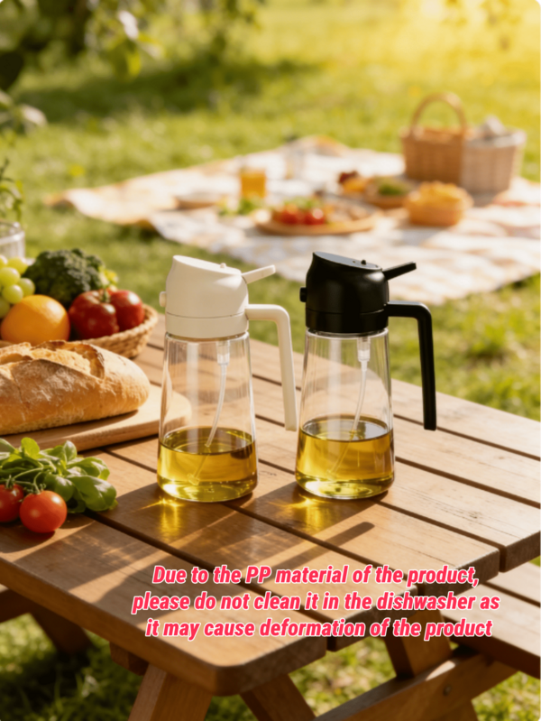 1pc 2-In-1 Handheld Oil Sprayer Bottle, Combines Oil Spraying And Pouring Functions, Can Be Used As Olive Oil Mister And Oil Dispenser, Reduces Oil Splatter On Cookware, Kitchen Oil Dispenser Bottle, Suitable For Cooking, Grilling, Air Fryer, Baking, Salad, Garden Watering, Home Cleaning, Random Color