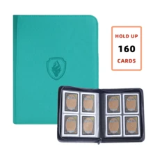 160 Card Capacity | 3" X 4" Card Binder | Double-Sided 4-Pocket Album 20 Pages | PU Leather Zipper Portfolio Suitable For TCG/MTG/Sports Cards - Multicolor - View 12
