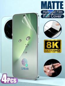 Matte Frosted Phone Film 4pcs Matte Hydrogel Screen Protector Film [Non-Glass Material], Compatible With Huawei/Honor Displays, Smooth Touch, Anti-Scratch, Anti-Dust, Waterproof, Self-Healing, Suitable For Gaming Spring Gift - Clear - View 99