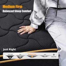 12" Queen Hybrid Mattress In A Box - Medium Firm With Cooling Gel Memory Foam & Pocket Springs For Support, Pressure Relief, Motion Isolation - Includes 365-Night Trial. - 黑色 - 查看 7