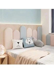 1pc Soft Padded Wall Sticker, Adhesive Foam Leather Wall Decor, Kids Room, Bedroom, Nursery, Waterproof, Anti-Collision, Easy Clean, Removable, Suitable For All Seasons - Multicolor - View 2