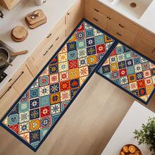 1pc Silicone Kitchen Mat, Pixel Geometric Pattern, Anti-Fatigue, Soft & Comfortable, Anti-Slip & Anti-Fall, Quick Drying, Durable, Suitable For Kitchen, Dining Room, Entrance, Laundry Room, Hallway, Bathroom, Study Room, Etc. - Multicolor - View 2