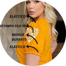 Kit 2 Blusas Femininas Conforto Premium Bufante & Princesa - Amarelo e Verde Militar - Visão 5