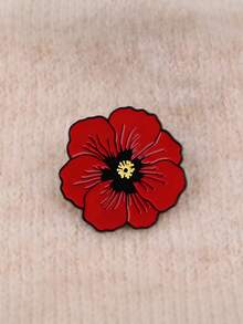1枚红色雏菊玻璃胸针 - 鲜艳的红色，卡通设计，采用耐用的锌合金/树脂制成。非常适合装饰背包、公文包、服装配饰，也是一份时尚的礼物，雏菊胸针，可用作节日礼物、情人节礼物等。 - 彩色 - 查看 7