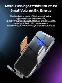 REMAX Cargador inalámbrico rápido para automóvil de 15W; Agarre automático, rotación de 360°; Firme y anti-vibración; Soporte para teléfono en la consola central; Soporte de navegación universal; Compatible con iPhone/Android; Accesorios para automóvil; Artículos para automóvil