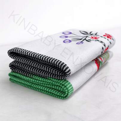 Toalha de Chá Algodão 95x70 – Kit 2 Peças Estampas Sortidas