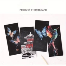 Animal Series Scratch Art Cards With Tools, Vibrant DIY Art, Suitable For Creative Home Decor, Perfect Gift For Craft Enthusiasts, Includes Fish And Butterfly Designs