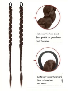 24 Inch Braided Wig, European And American Style Boxer Braid, Bubble Braid, Ponytail, Twist Braid, Double Ponytail Synthetic Wig For Women - Multicolor - View 14