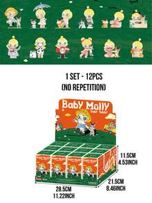 Pop Mart Labubu POPMART Molly & Tobby Series Blind Box Figurine, 12 figurine obișnuite + 1 secretă, drăguțe modele de viață cotidiană și prietenie cu pisici însoțitoare, expresii ciudate, jucărie de colecție pentru fanii POPMART, iubitori de pisici, cadou perfect pentru prieteni și iubiți - Multicolor - Vizualizare 15