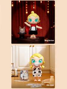 Pop Mart Labubu POPMART Molly & Tobby Series Blind Box Figurine, 12 figurine obișnuite + 1 secretă, drăguțe modele de viață cotidiană și prietenie cu pisici însoțitoare, expresii ciudate, jucărie de colecție pentru fanii POPMART, iubitori de pisici, cadou perfect pentru prieteni și iubiți - Multicolor - Vizualizare 9