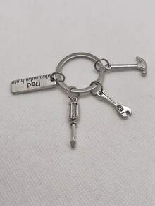 DIY Father's Day Keychain With Hammer, Screwdriver And Wrench Patterns, Mini Portable Screwdriver Set, Suitable For Camping And Outdoor Accessories - Multicolor - View 7